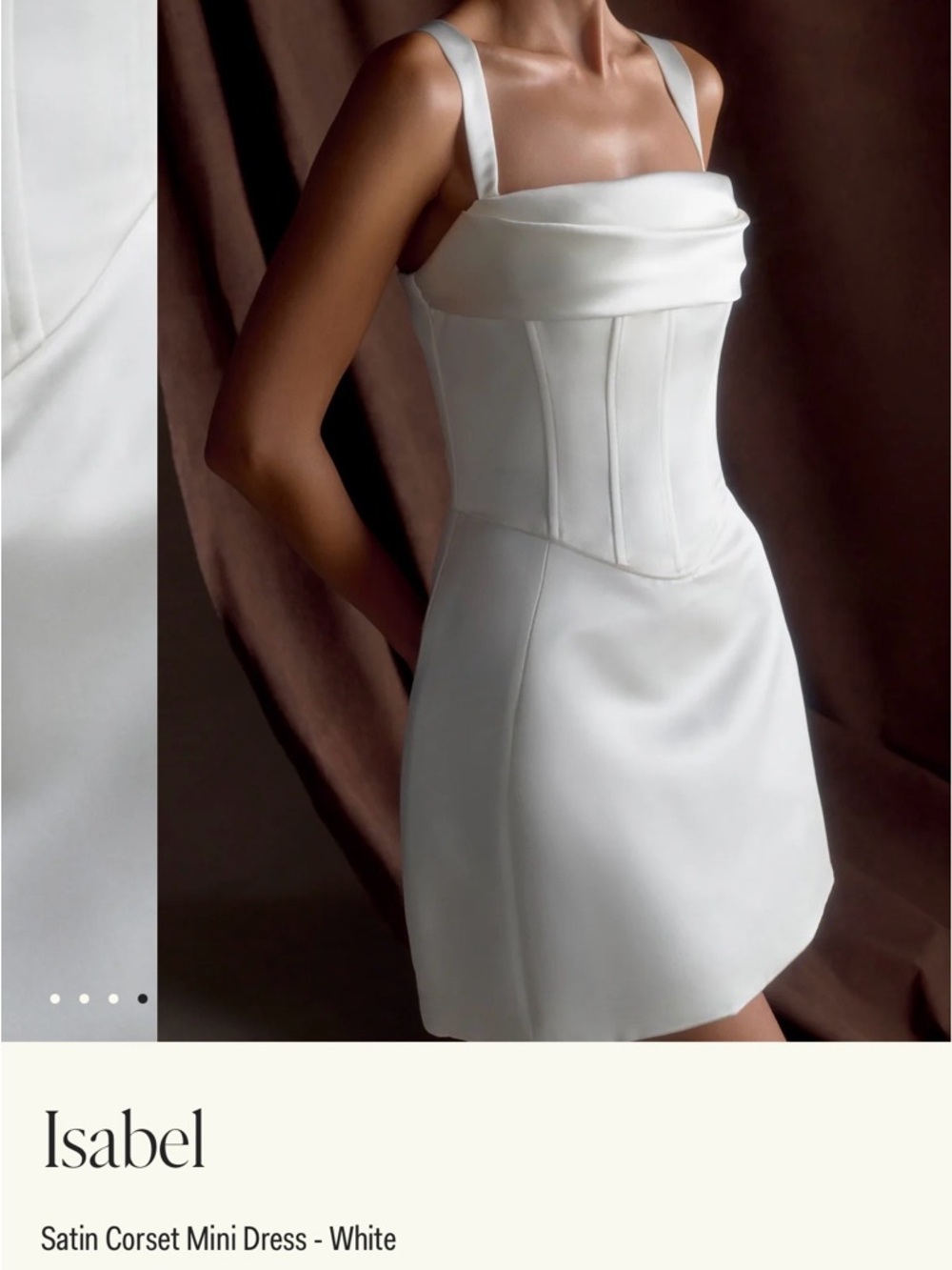 NWT Meshki “Isabel” Satin Corset Mini Dress - White - Picture 3 of 10
